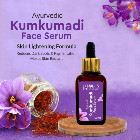 Globus Naturals Ayurvedic Kumkumadi Skin Lightening Face Serum Suitable For All Skin Types