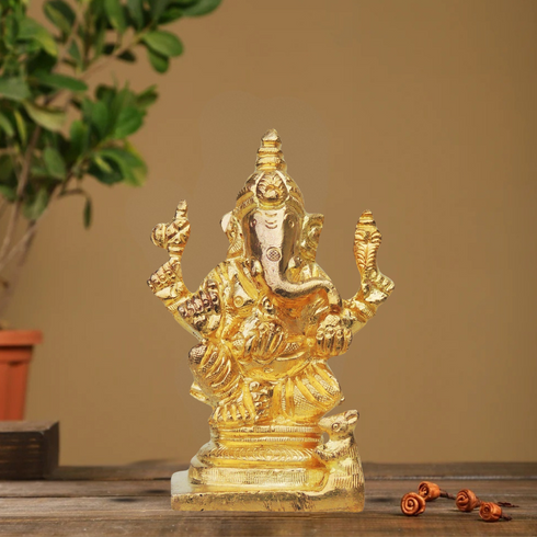 Brass Ganesh Ji God Idol Statue 0.41Kg