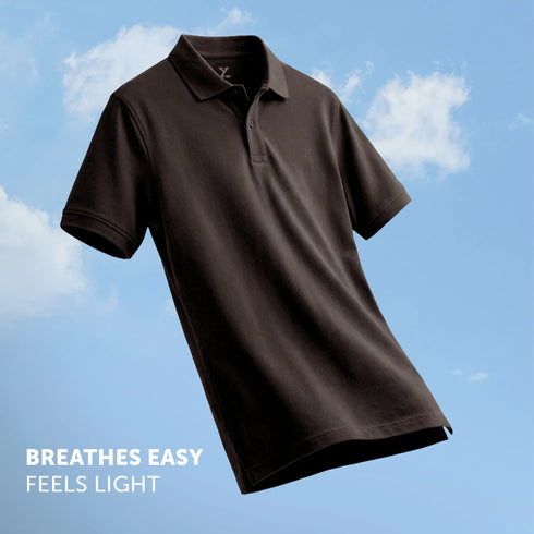 XYXX Nova Combed Cotton Polo T-shirts Mocha Brown