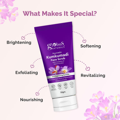 Globus Naturals Ayurvedic Kumkumadi Skin Lightening Face Scrub