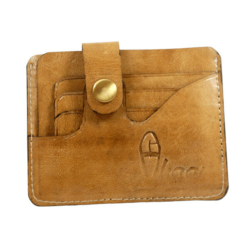 Vhaanfootwear Black Color Artisanal Luxe Special Pure Leather Card Holder Handcrafted Luxury with RFID Protection