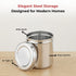 Vinod Stainless Steel Deep Dabba Set of 3 350 ml 500 ml and 750 ml in Heavy Gauge Steel Airtight Lids Mirror Finish Rust Free