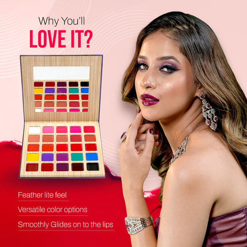 Colors Queen Lip Palette with 25 Creamy Matte & Vibrant Shades