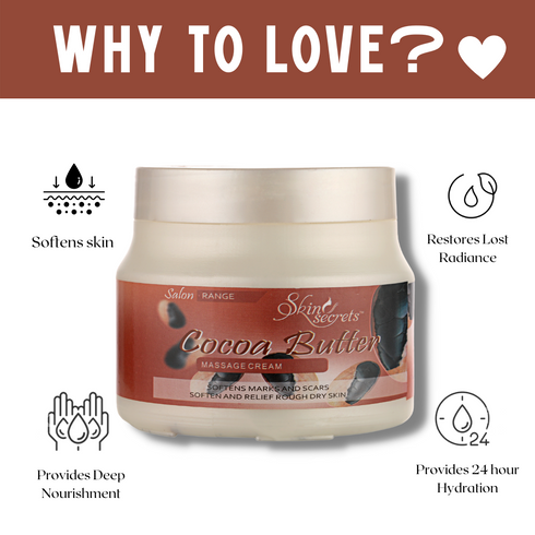 Skin Secrets Cocoa Butter Massage Cream with Cocoa Powder