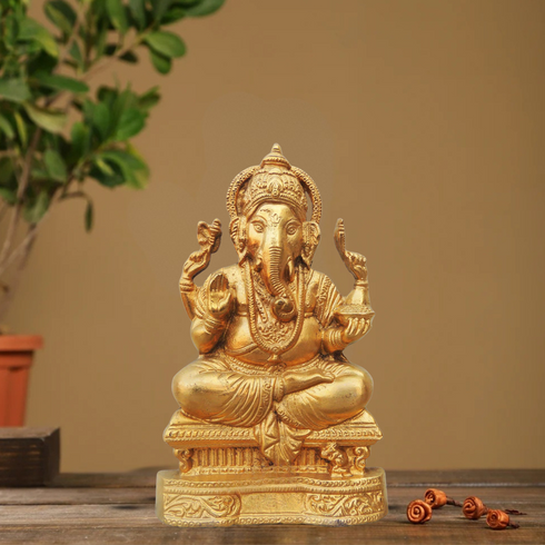 Brass Ganesh Ji Statue 0.88Kg