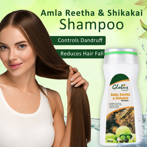 Globus Naturals Amla Reetha Shikakai Shampoo