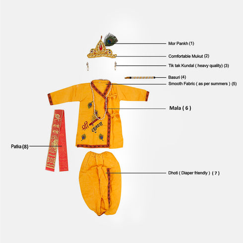 Raj Fancy Dresses Radha and Krishna Cotton| Embr Janmashtami Mythological Character Costume