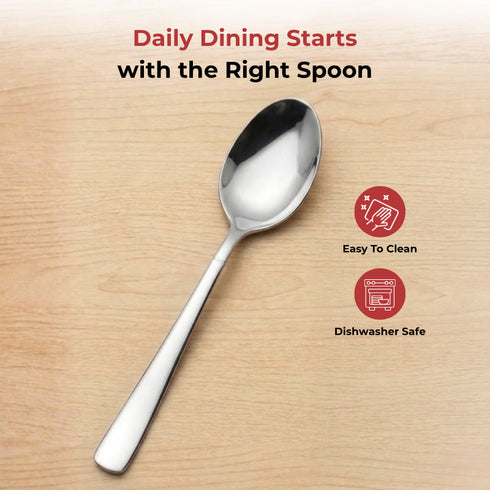Vinod Aero Stainless Steel Baby Spoon Set of 12 Piece Heavy Gauge Steel Mirror Finish Rust Free Tough Strong and Durable