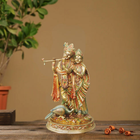 Brass Radha Krishna God Idol Statue 3.76Kg