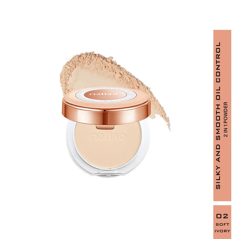 Maliao Silky Smooth Oil Control Compact Powder | 2|in|1 Formula