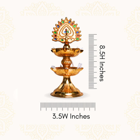 Peacock Design Layer Electric Diya Pack of 1