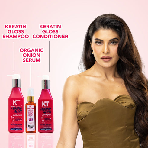 Kt Professional Keratin Repair Shampoo & Conditioner 250ml Organic Onion Hair Serum