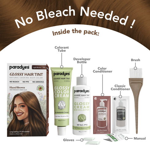 Paradyes Hazel Brown Glossy Hair Tint