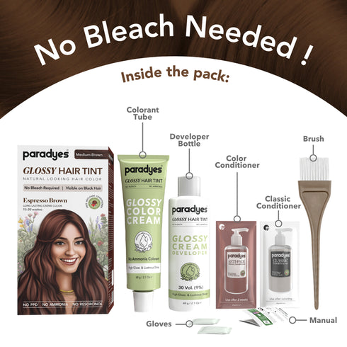 Paradyes Espresso Brown Glossy Hair Tint