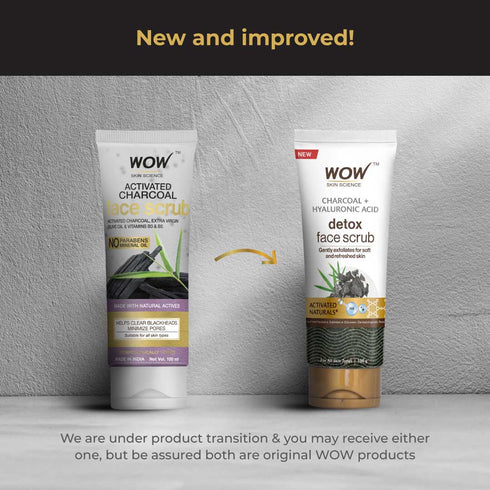 WoW Charcoal & Hyaluronic Acid Detox Face Scrub