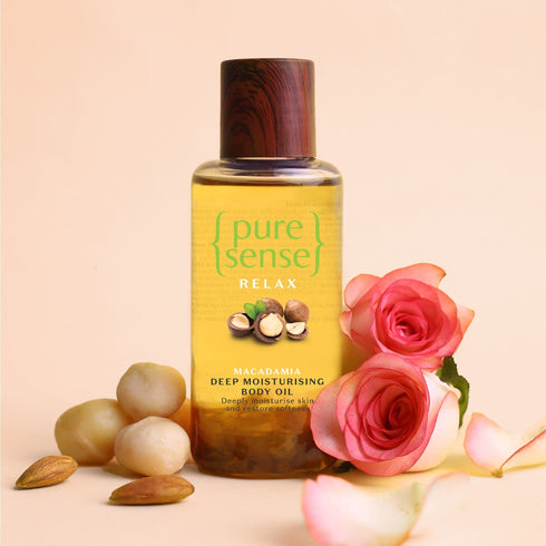 PureSense Relaxing Macadamia Deep Moisturising Body Oil | From the makers of Parachute Advansed