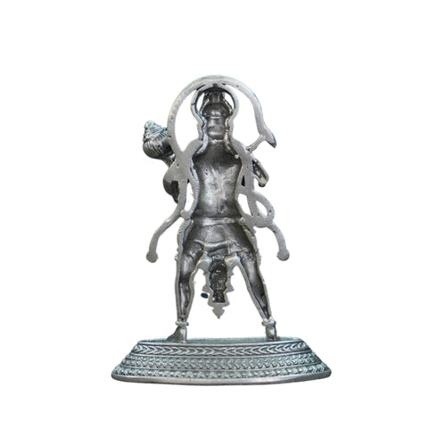 Pure Silver Antique Hanuman Idol Standing With Mala 22.85G By Mahita Collections