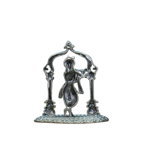 Pure Silver Antique Krishna Idol With Frame 15.90G By Mahita Collections