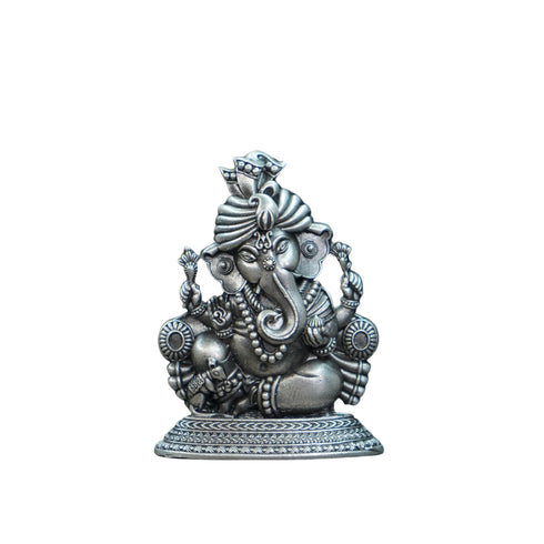 Pure Silver Antique Ganesh Idol With Out Frame 33.20G By Mahita Collections