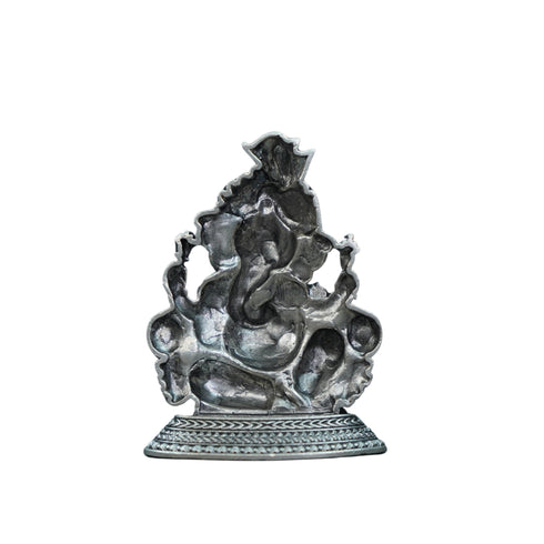 Pure Silver Antique Ganesh Idol With Out Frame 33.20G By Mahita Collections