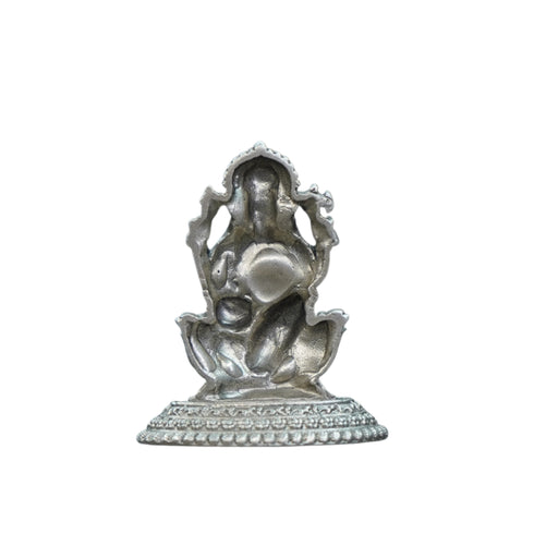 Pure Silver Antique Ganesh Sitting On Lotus 12.11G By Mahita Collections