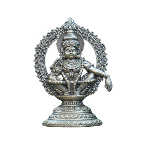 Pure Silver Antique Ayyappa Idol Big 50.48G By Mahita Collections