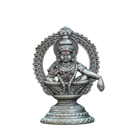 Pure Silver Antique Ayyappa Idol Medium 33.85G By Mahita Collections