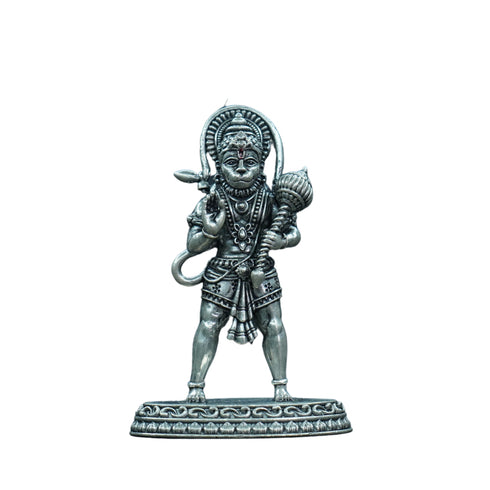 Pure Silver Antique Hanuman Idol Standing 40.51G By Mahita Collections