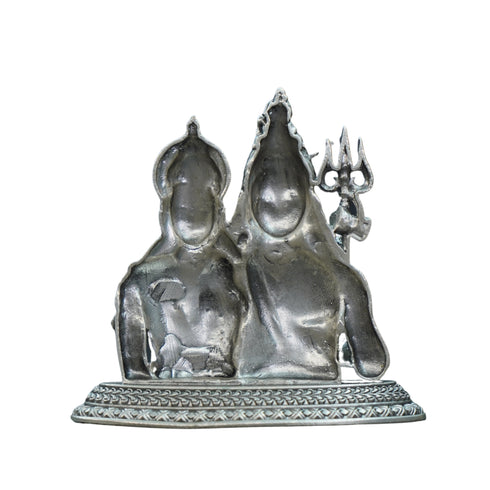 Pure Silver Antique Shivaparvathi Idol Big 51.96G By Mahita Collections
