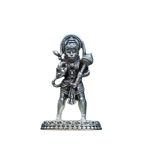 Pure Silver Antique Hanuman Idol Standing 15.71G By Mahita Collections
