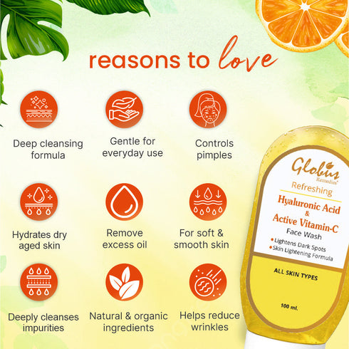 Globus Naturals Hyaluronic Acid & Vitamin C Face wash