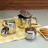 Vinod Stainless Steel 3 Piece Large Tea Set 1000 ml Tea Pot 250 ml Milk Pot 250 ml Sugar Pot Highest Grade Steel Mirror Finish Dishwasher Safe