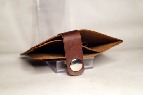 Vhaan Ethnic Craft Vhaan's Heritage Oil Pulled Up Leather Card Holder Dark Brown Shade