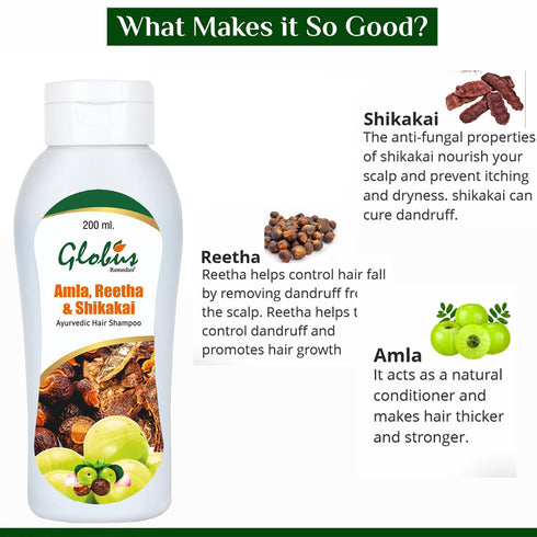 Globus Remedies Amla Reetha Shikakai Shampoo