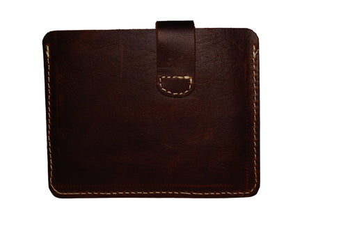 Vhaan Ethnic Craft Vhaan's Heritage Oil Pulled Up Leather Card Holder Dark Brown Shade