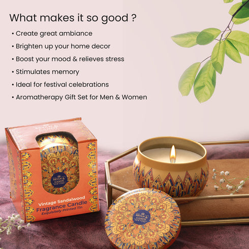 Bryan & Candy Vintage Sandalwood Aromatherapy Candles