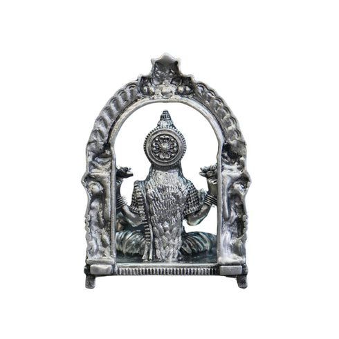 Pure Silver Antique Dhanalaxmi With Frame Sitting 54.49G By Mahita Collections