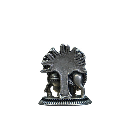 Pure Silver Antique Kamadenu With Tree 17.71G By Mahita Collections