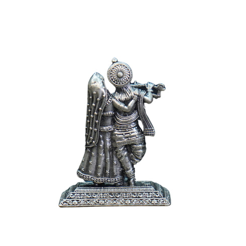 Pure Silver Antique Radha Krishna Standing 21.10G By Mahita Collections