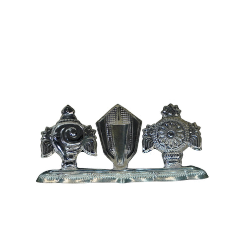 Antique Pure Silver Shanku Chakram Namam With Colours R.Y.W 11.10G By Mahita Collections