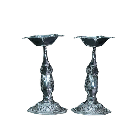 Pure Silver Elephant Lamps 85.11g By Mahita Collections