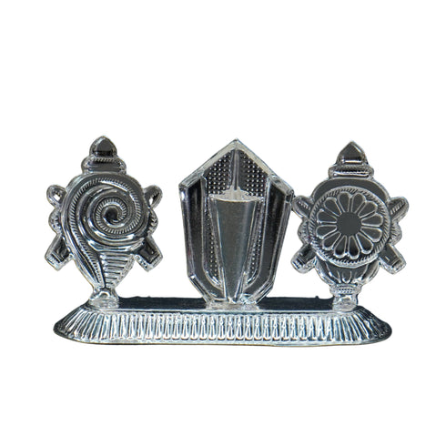 Pure Silver Antique Shanku Chakram Namam With Colours R,Y,G 20G By Mahita Collections