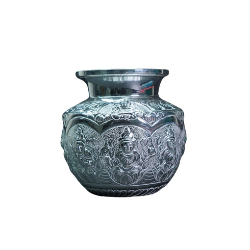 Pure Silver Ashta Laxmi Lota 160g By Mahita Collections