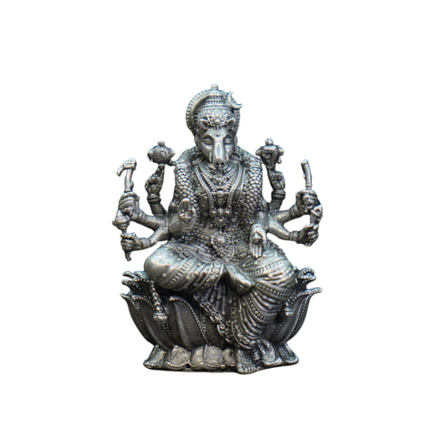 Pure Silver Antique Varahi Devi Sitting On Lotus Small 55.345G By Mahita Collections