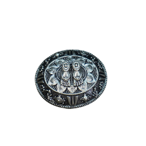 Pure Silver Antique 3D Balaji Charan Paduka 7.78G By Mahita Collections