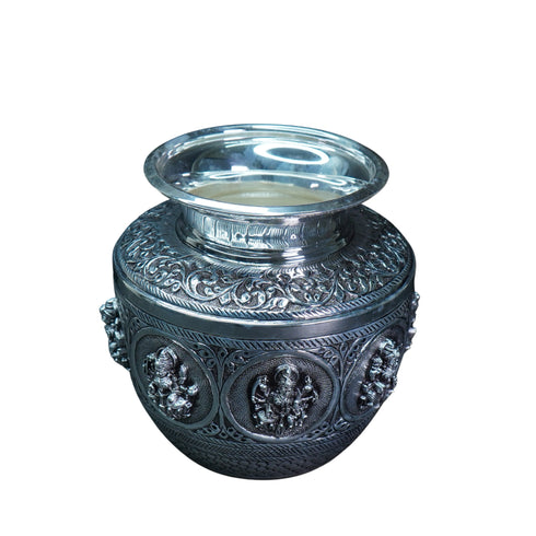 Pure Silver Antique Ashta Laxmi Lota 603.57g By Mahita Collections