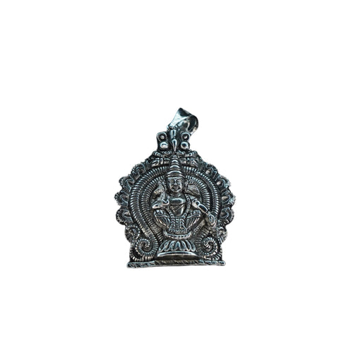 Pure Silver Ayyappa Antique Pendent With Frame 15.67G By Mahita Collections