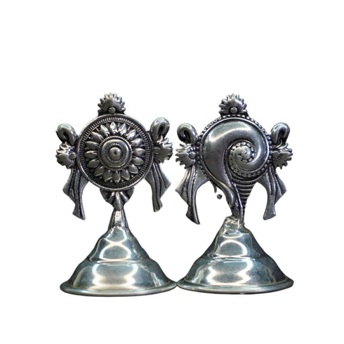 Pure Silver Antique Shanku Chakram Small 27.94G By Mahita Collections