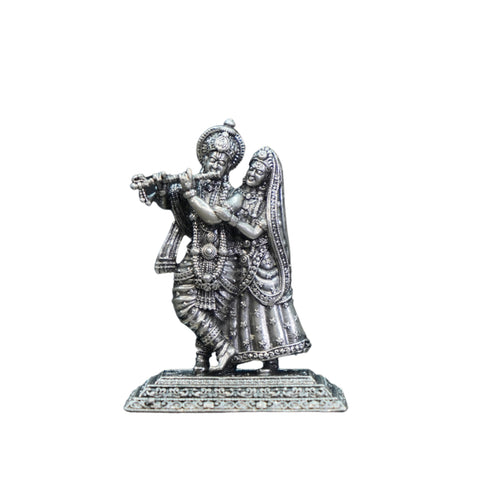 Pure Silver Antique Radha Krishna Standing 21.10G By Mahita Collections
