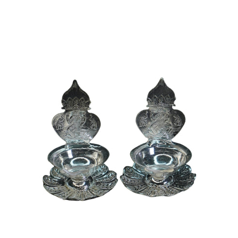 Pure Silver Antique Spl Kamakshi Lamp 26.28G By Mahita Collections